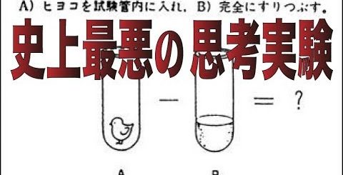 思考実験 ひよこを液体にしたら何が失われる 哲学 ざっくりな世界史